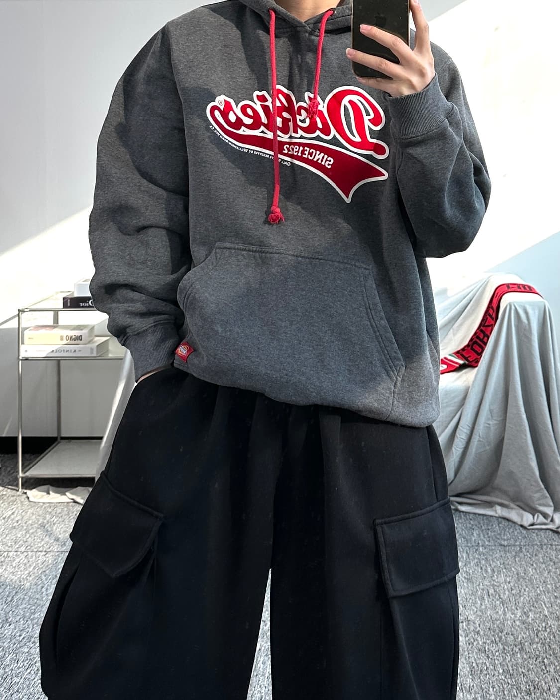 디키즈 차콜 빅로고 후드티 L 상품이미지3