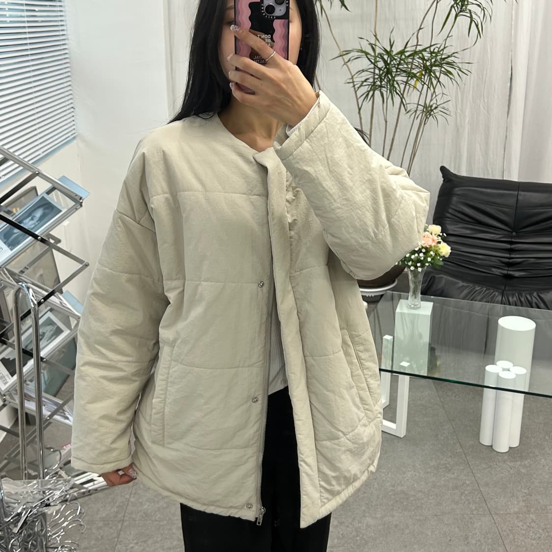 SEASON REASON 퀄팅 라운드 패딩 상품이미지3