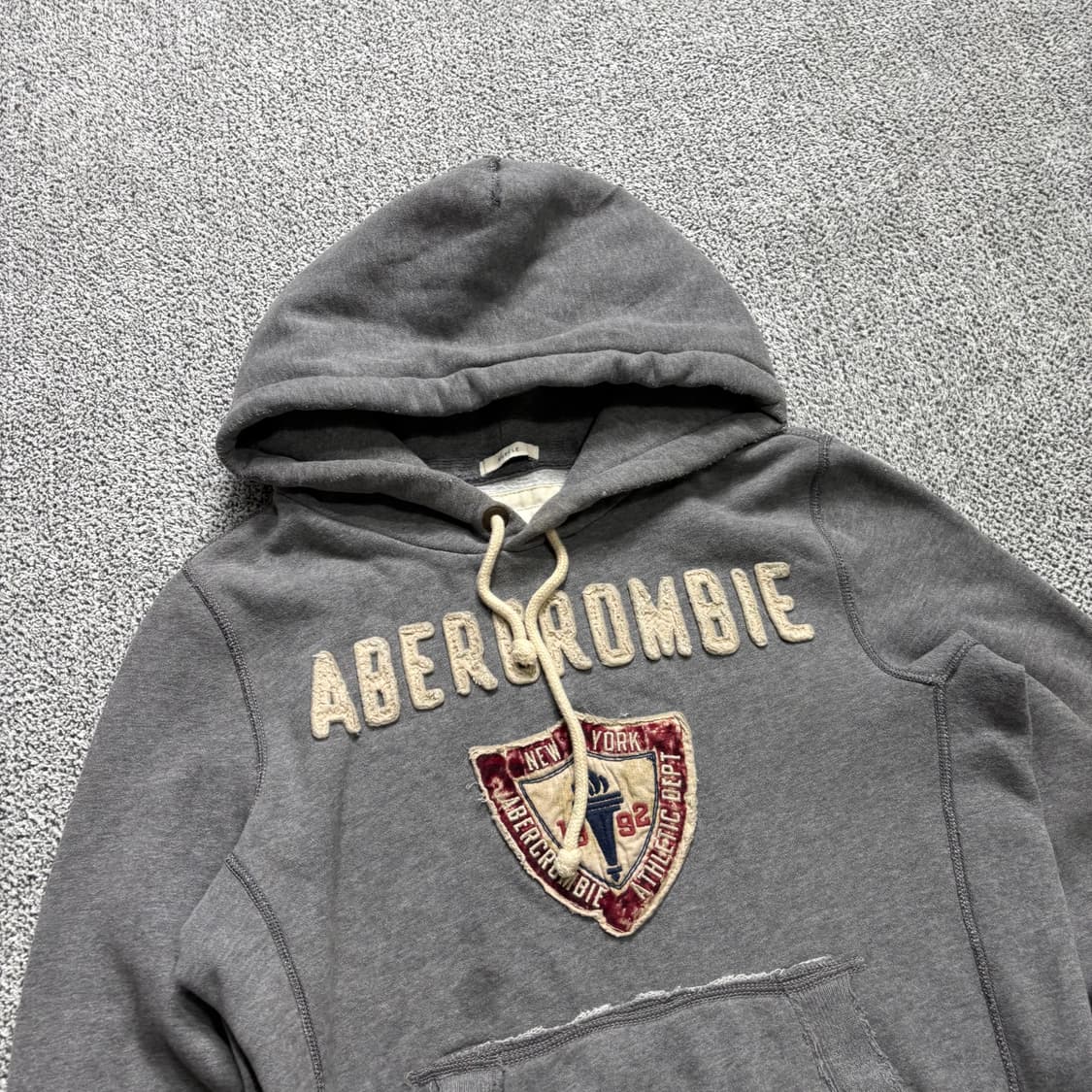 아베크롬비 빅로고 그레이 후드티 상품이미지2