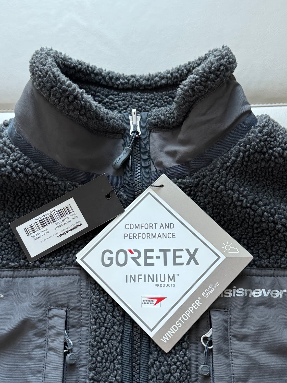 [L] 디스이즈네버댓 x 고어텍스 후리스 차콜 판매 상품이미지3