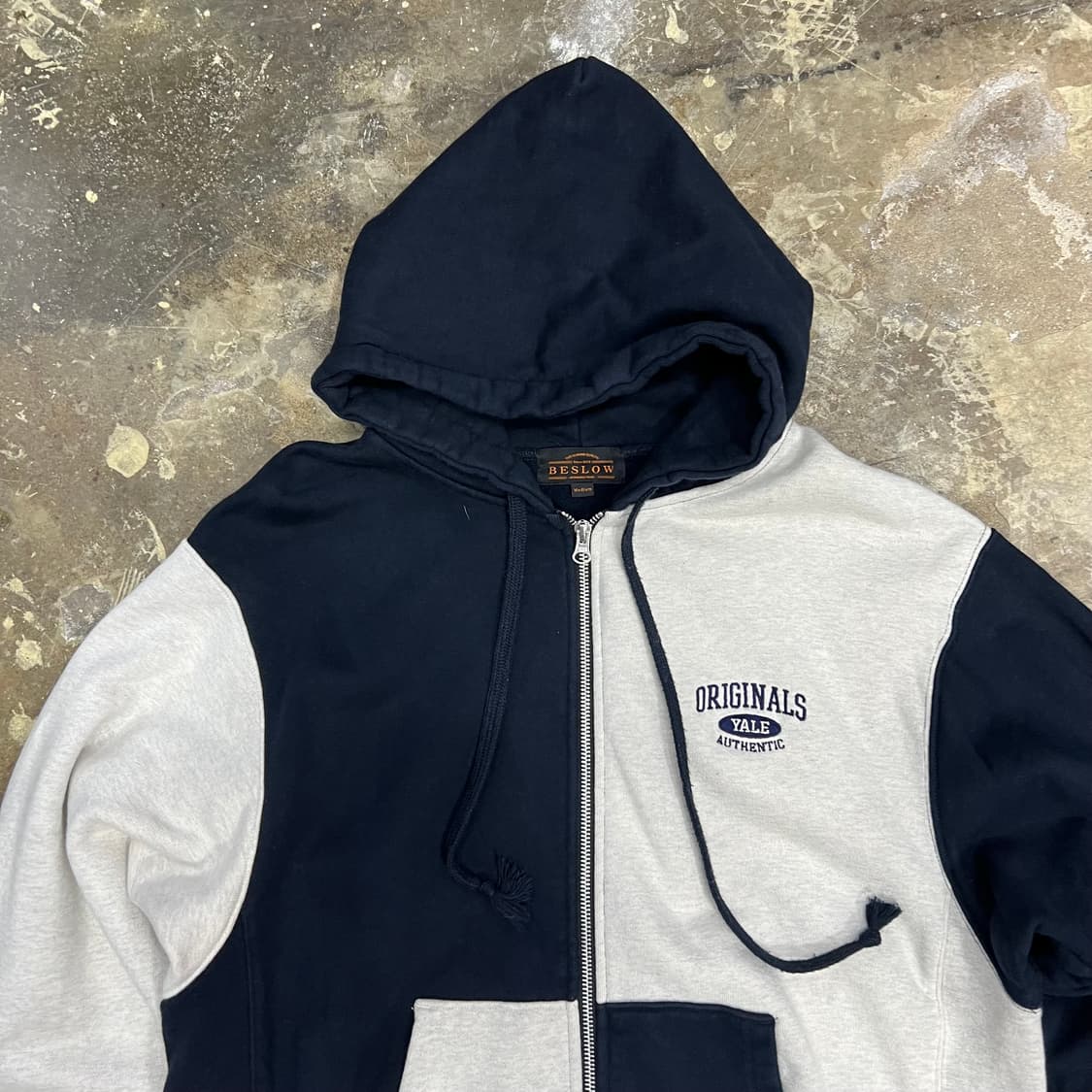 M) 비슬로우 X YALE 콜라보 배색 후드집업 자켓 점퍼 상품이미지4