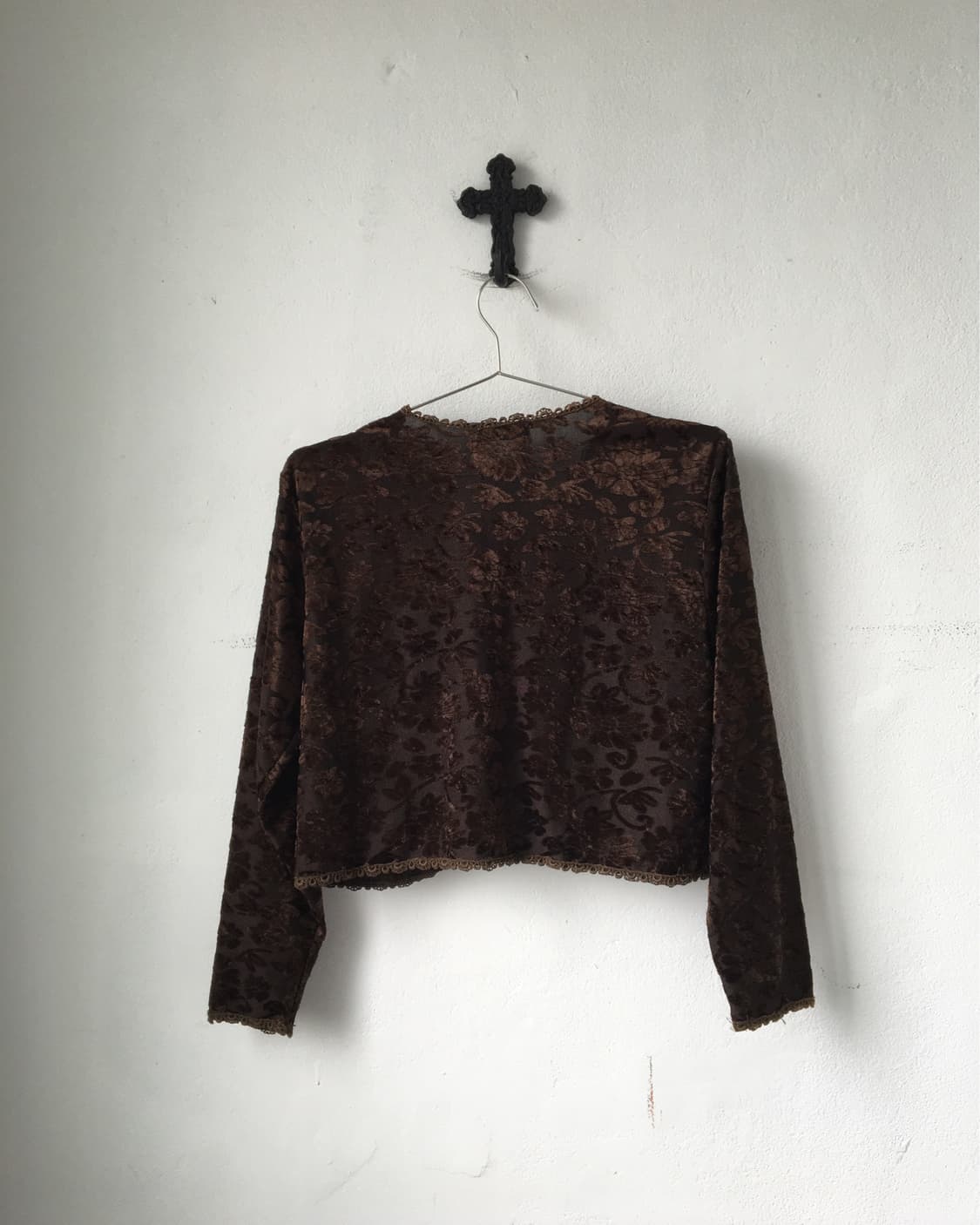 Velvet ornament pattern cardigan 상품이미지2