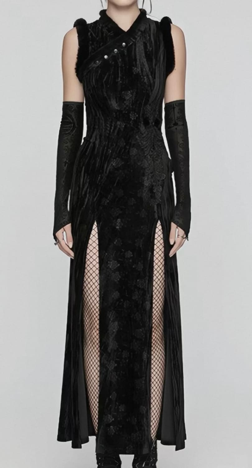 펑크레이브 고딕 치파오 롱 드레스 상품이미지2