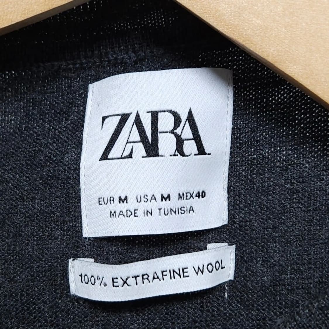 95)ZARA 자라 엑스트라파인 울 니트 차콜그레이 상품이미지3