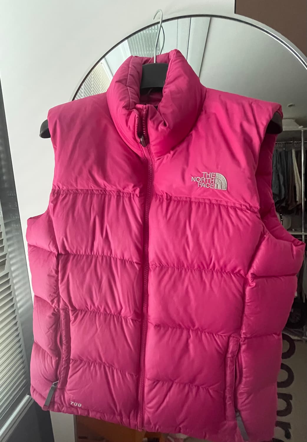 노스페이스 700 눕시 구스다운 패딩 조끼 베스트 핑크 90  상품이미지1