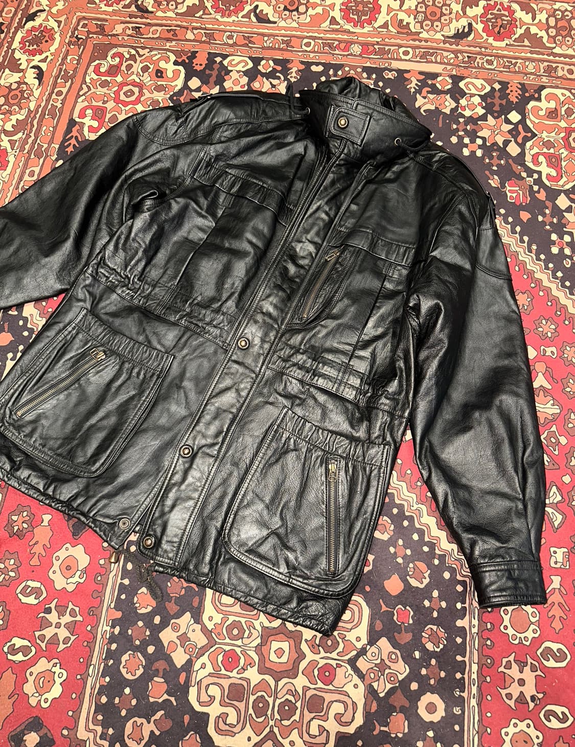 ( 2XL ) 가죽자켓 레더자켓 가죽코트 가죽카코트 가죽롱자켓 바이커 상품이미지2