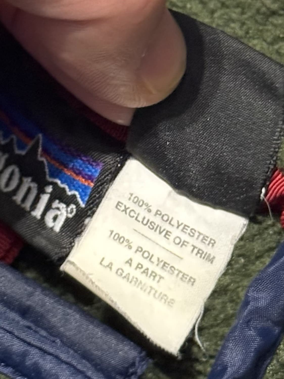 90s 파타고니아 신칠라 스냅-T 올리브/네이비 자메이카 상품이미지5