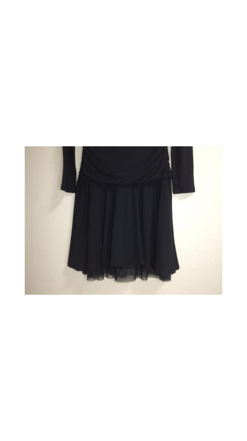 빈티지 블랙 셔링 레이스 레이어드 원피스 상품이미지4