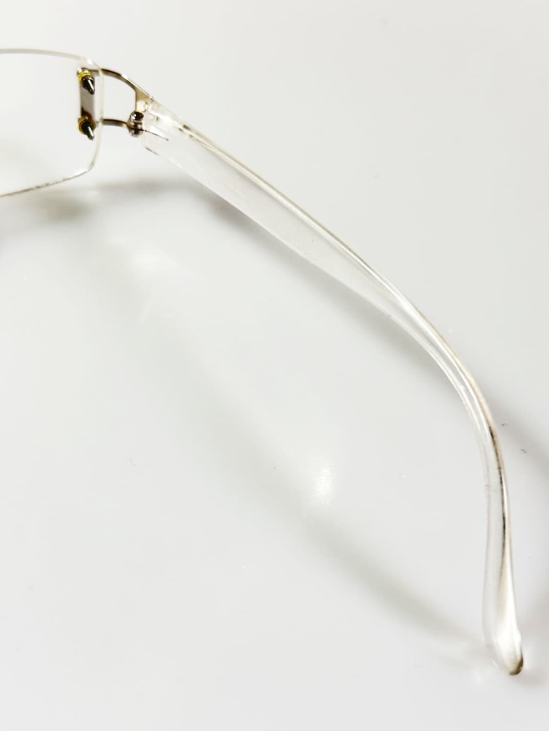 DARK 무테 스퀘어 클리어 프레임 빈티지 안경 상품이미지5