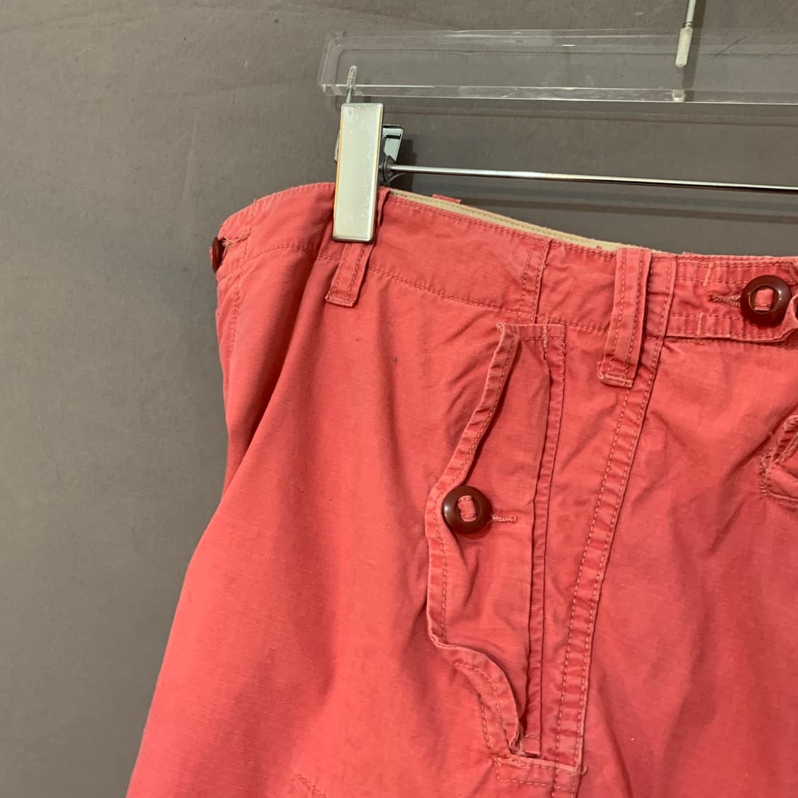 36인치 폴로랄프로렌 가먼트 다잉 워싱 핑크 카고 쇼츠 반바지 상품이미지5