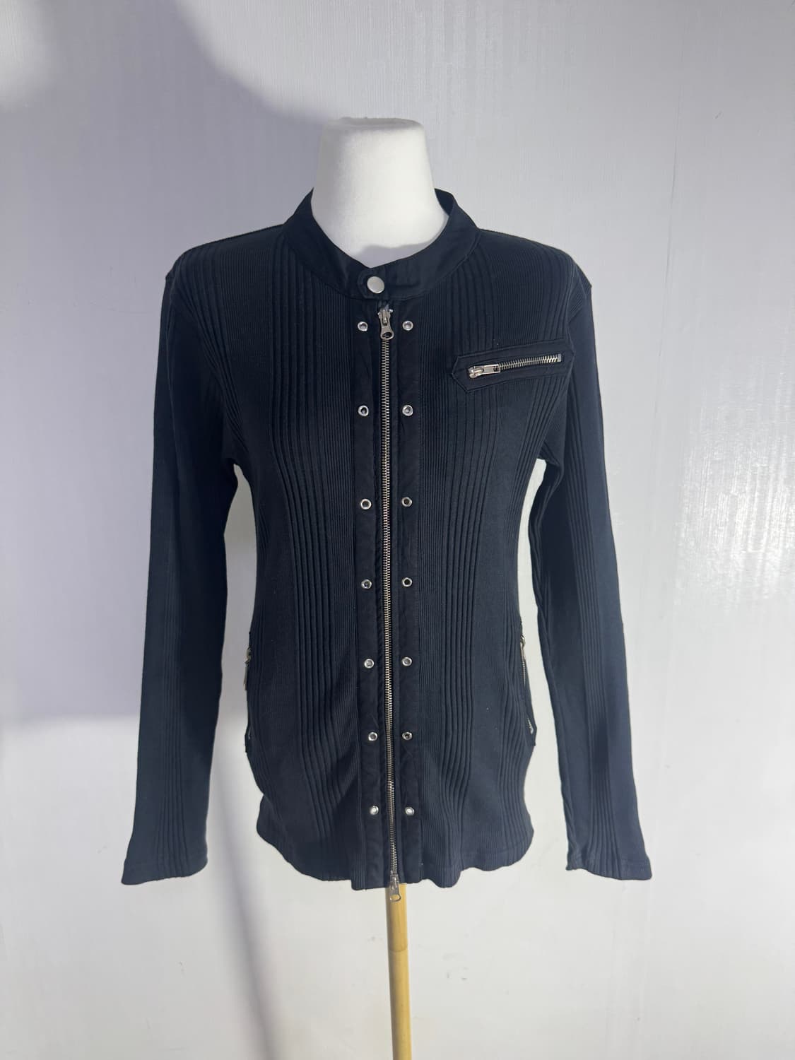 Agate label 리브드 집업 자켓 y2k 상품이미지1