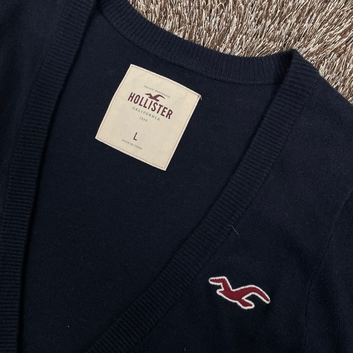 홀리스터 HOLLISTER 네이비 포켓 브이넥 가디건 L 상품이미지2