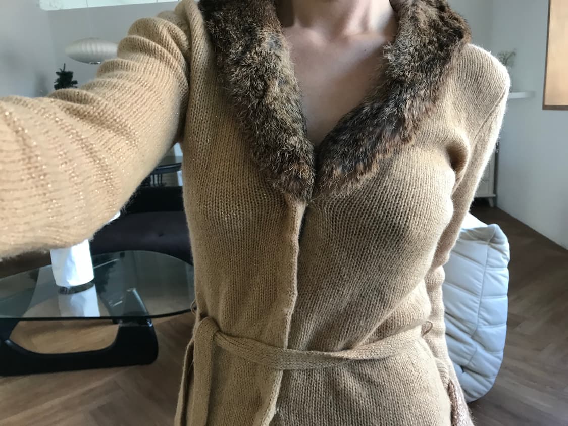 vintage beige fur cardigan 상품이미지5