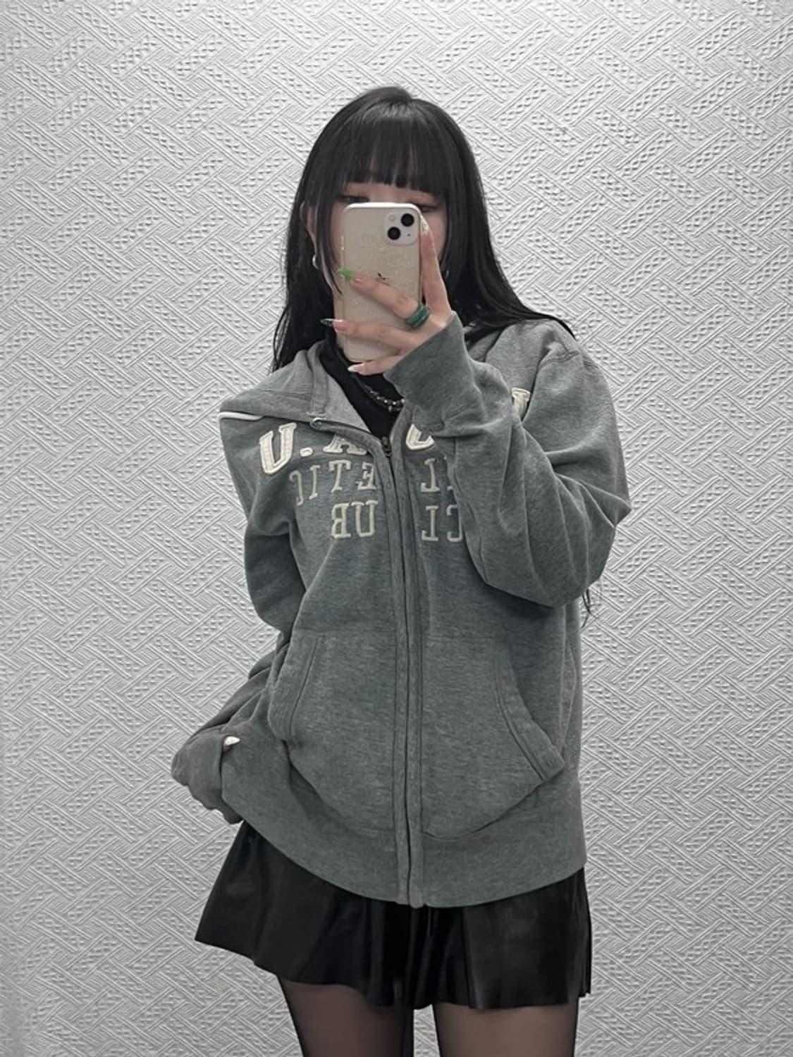 후아유 빈티지 Y2K 대장급 약기모 후드집업 XL C09115 상품이미지2