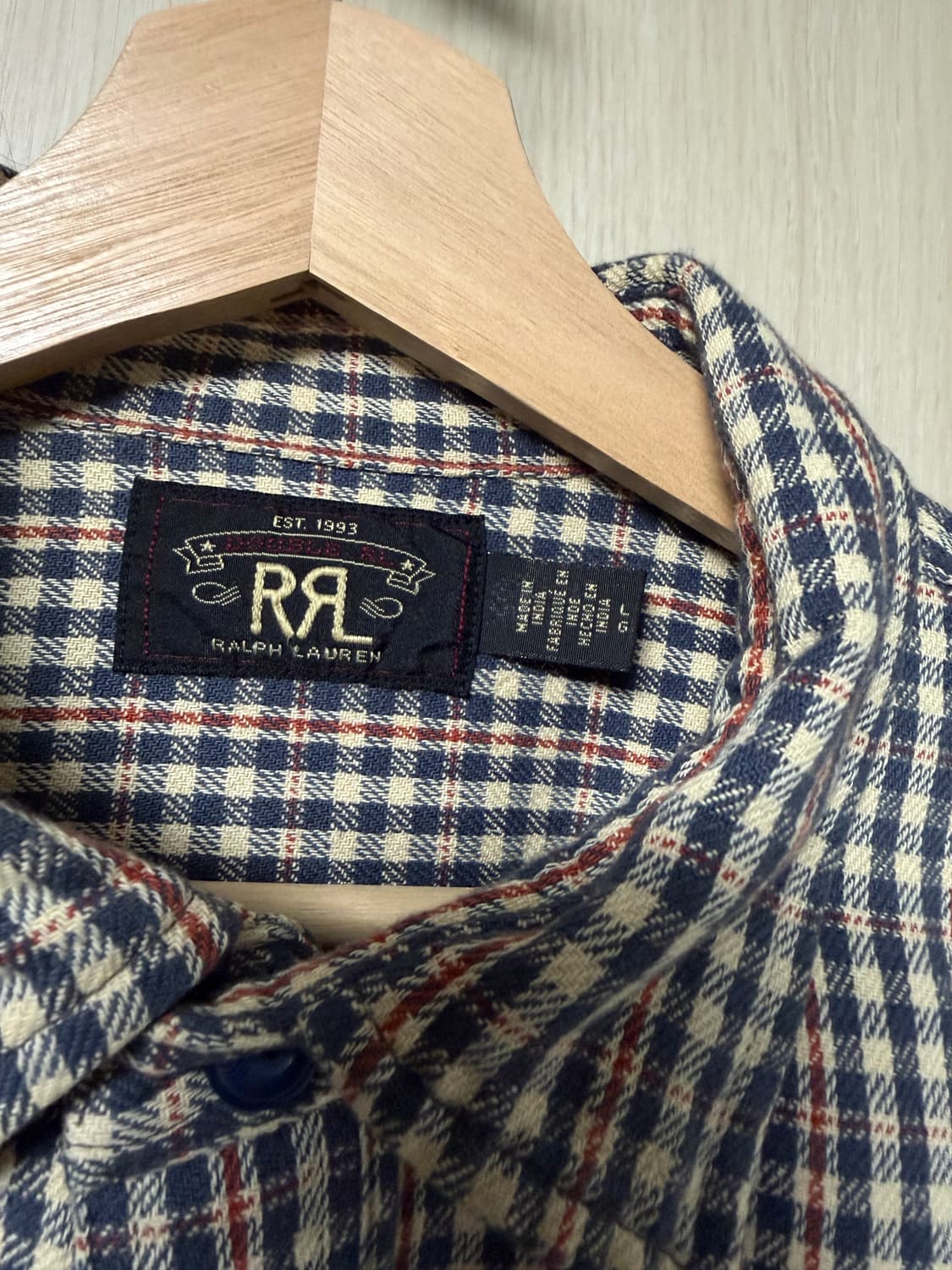 [L] RRL 더블알엘 파렐 체크 코튼 셔츠 상품이미지3