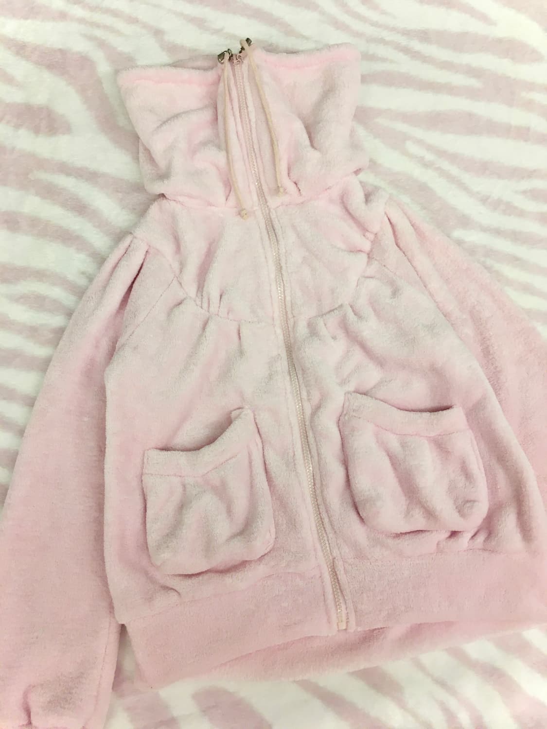 쿨핑 빅카라 포켓 퐁실 하이넥 집업 히메갸루 룸웨어 핑크 상품이미지4