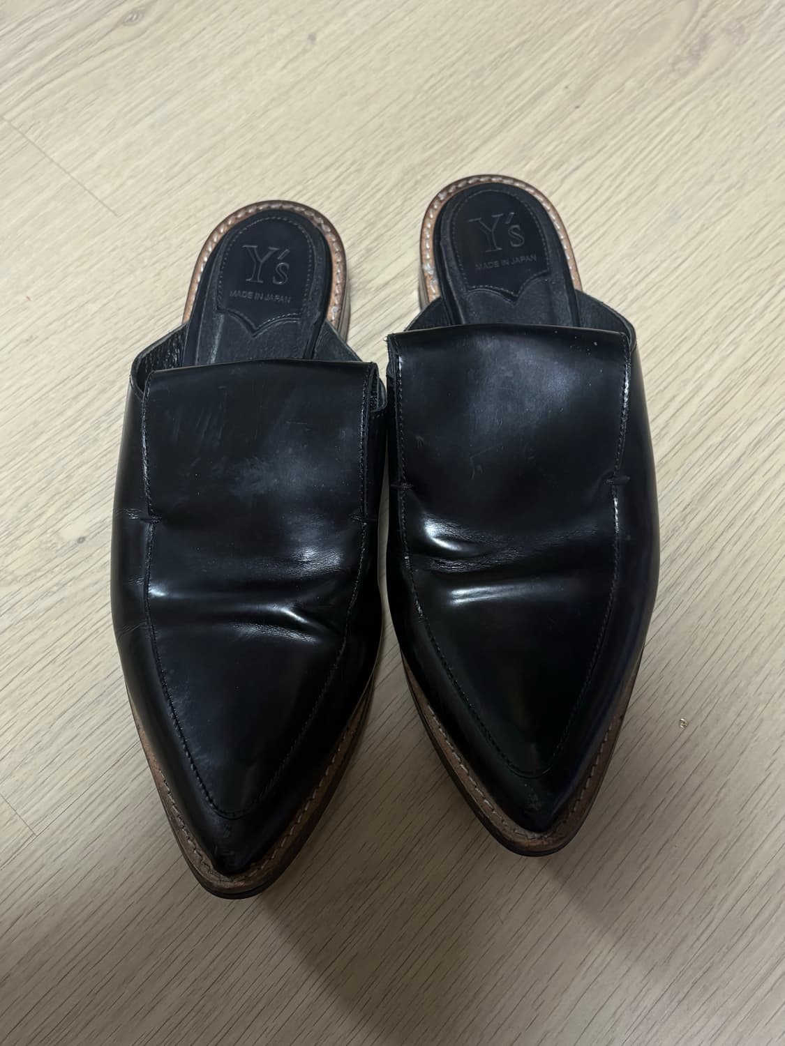 요지 야마모토 레더 슬리퍼 뮬 상품이미지3