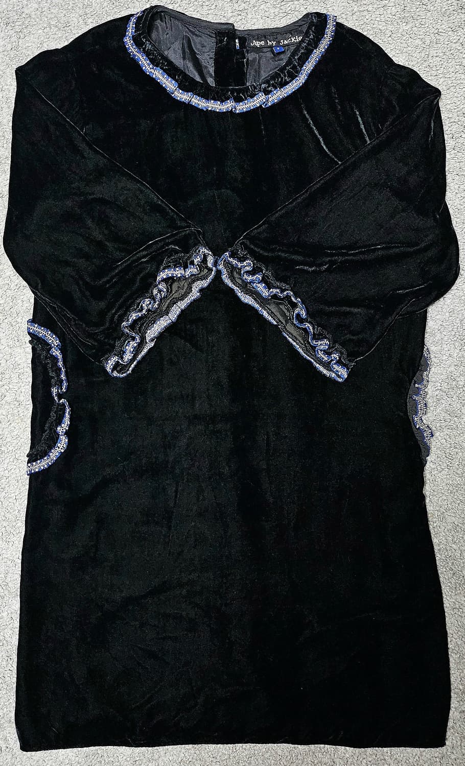 [미실착 새제품]Jupe by Jackie 실크 벨벳 자수 원피스 상품이미지1