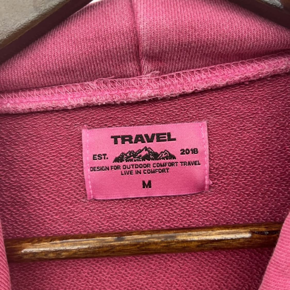 트래블 Y2K 레트로 마젠타 핑크 후드티 M C07089 상품이미지5