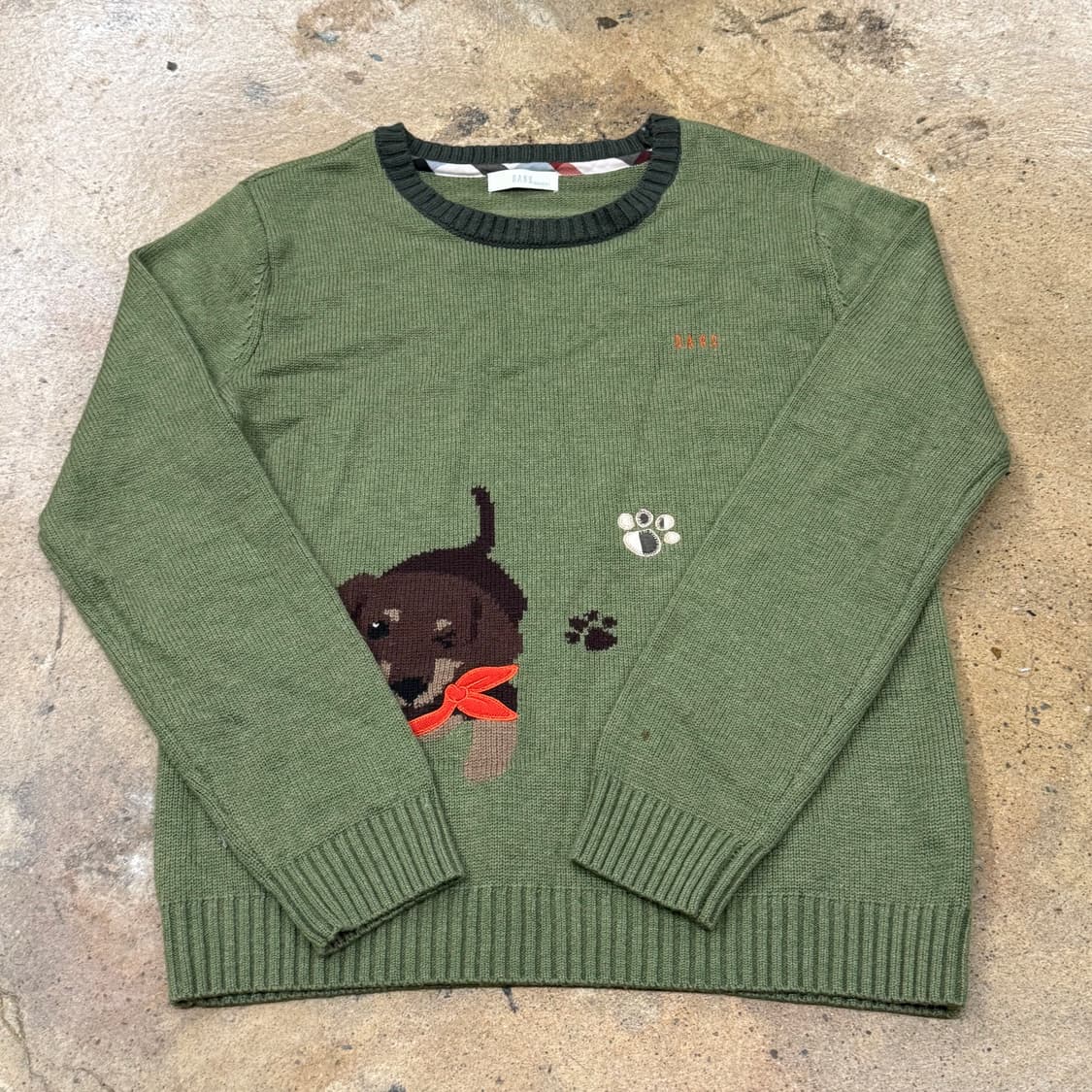 닥스 말차 카키 닥스훈트 강아지 니트  상품이미지2