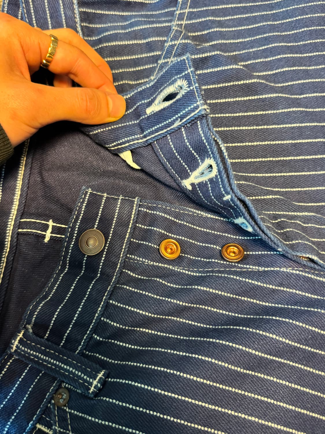 풀카운트 (FULLCOUNT) 인디고 와바시 스트라이프 팬츠 상품이미지5