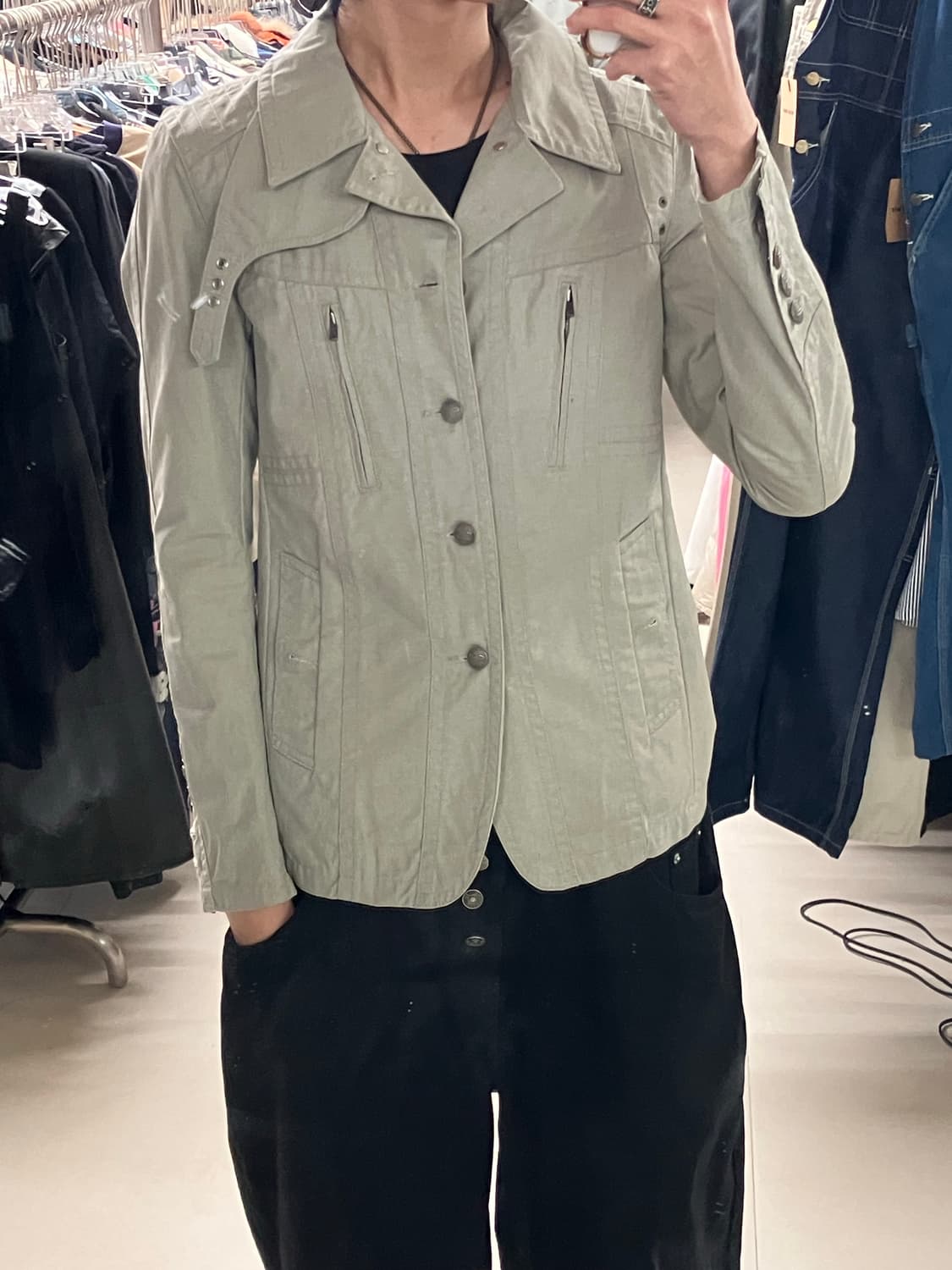 SCHLÜSSEL 슈리셀 그레이 코튼 자켓 2 상품이미지8