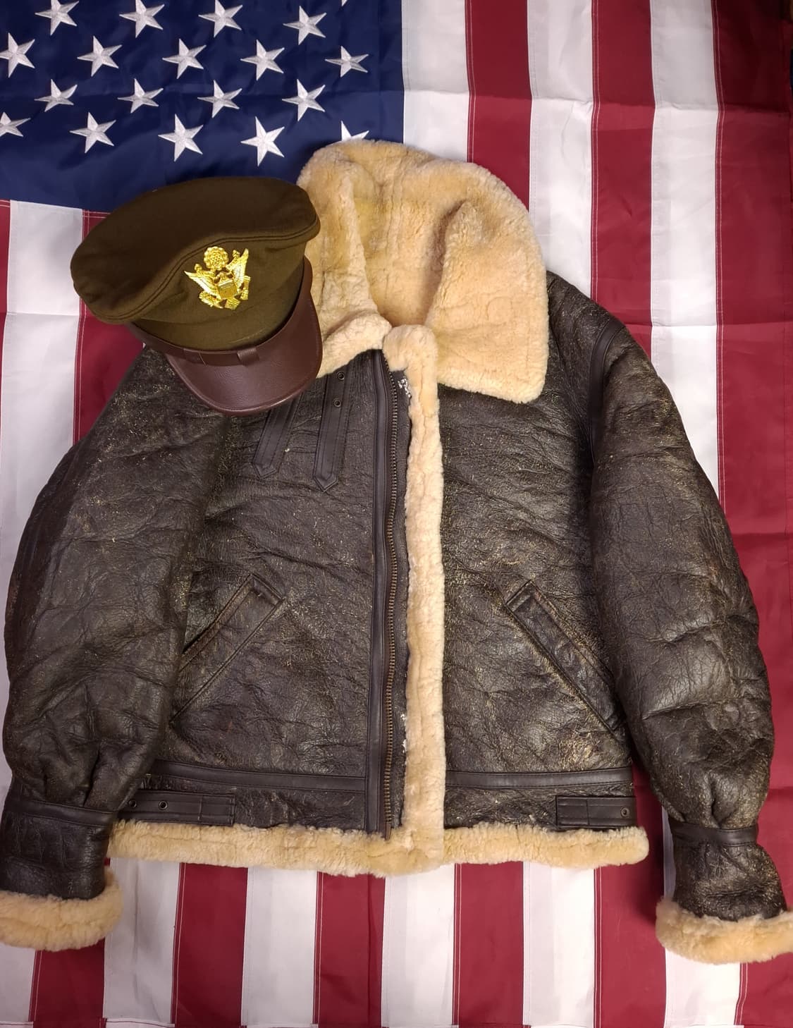 90's 일본판 미공군 B-3 TYPE 리얼레더 항공 폭격기 무스탕 상품이미지3