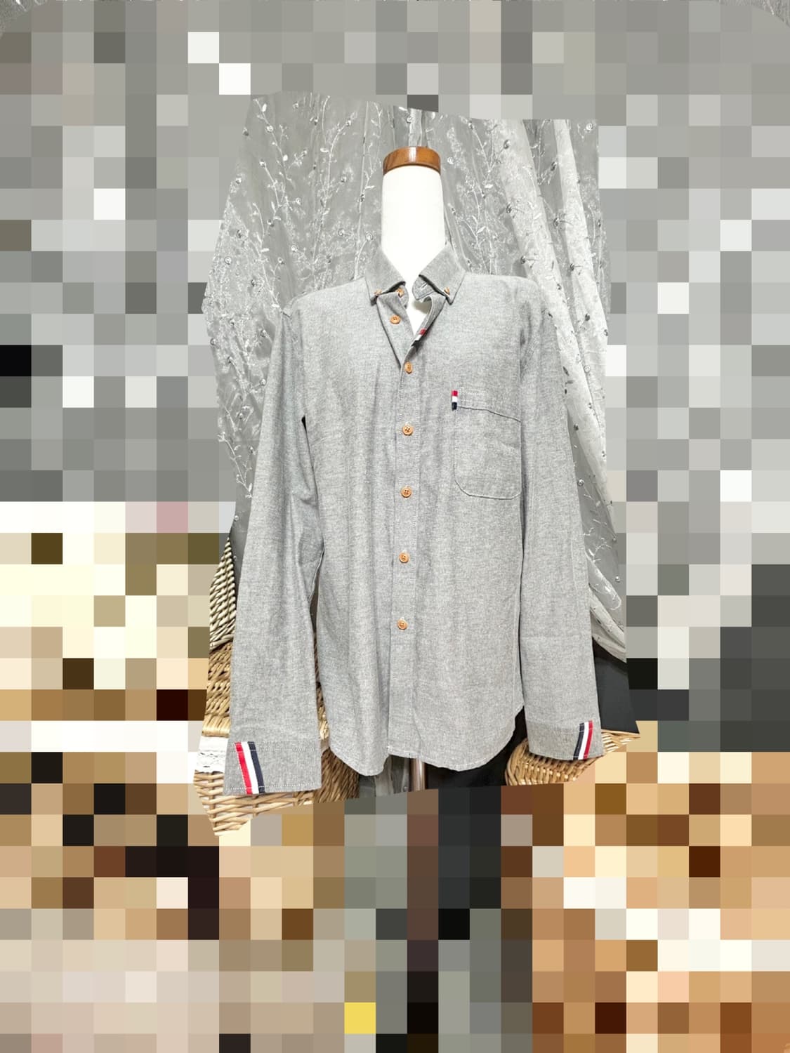 회색톤 기본 베이직 남방 77/ 새거수준 상품이미지1