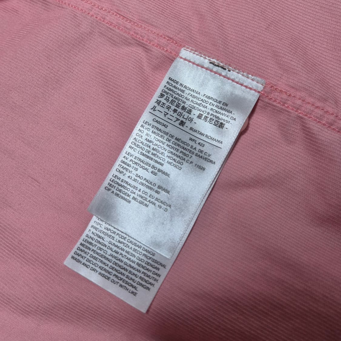 LVC 리바이스빈티지클로딩 핑크 셔츠 판매 상품이미지4