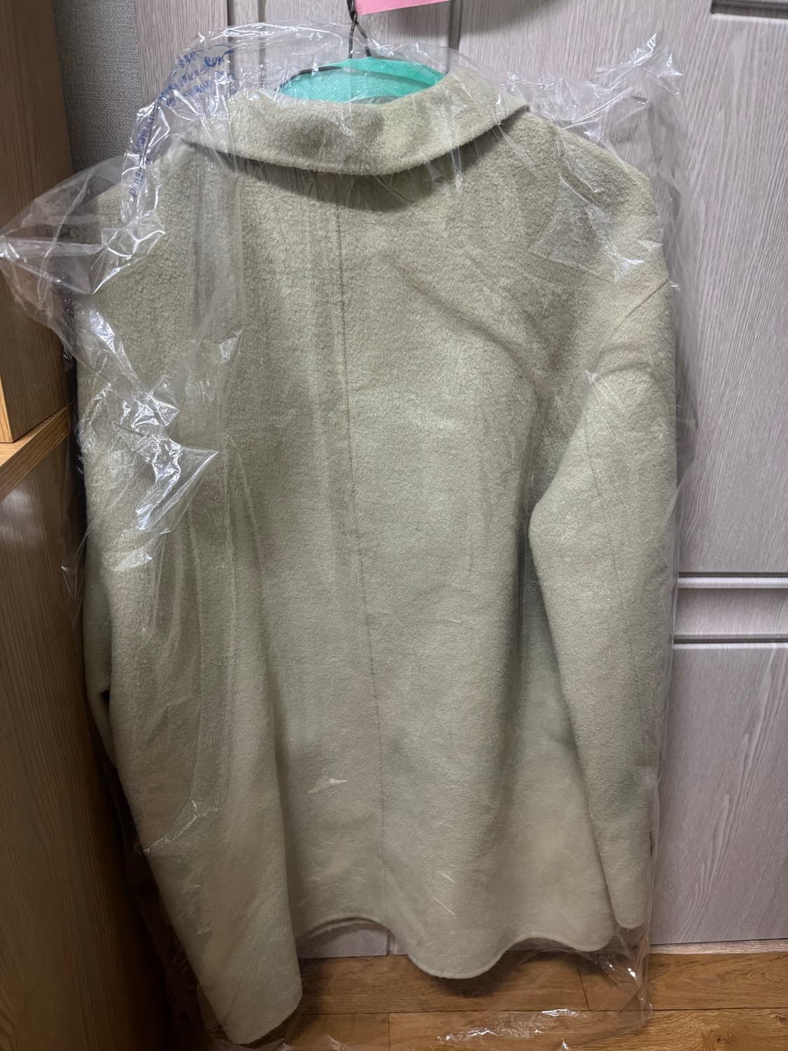 울70 민트 핸드메이드 루즈핏 자켓 상품이미지4