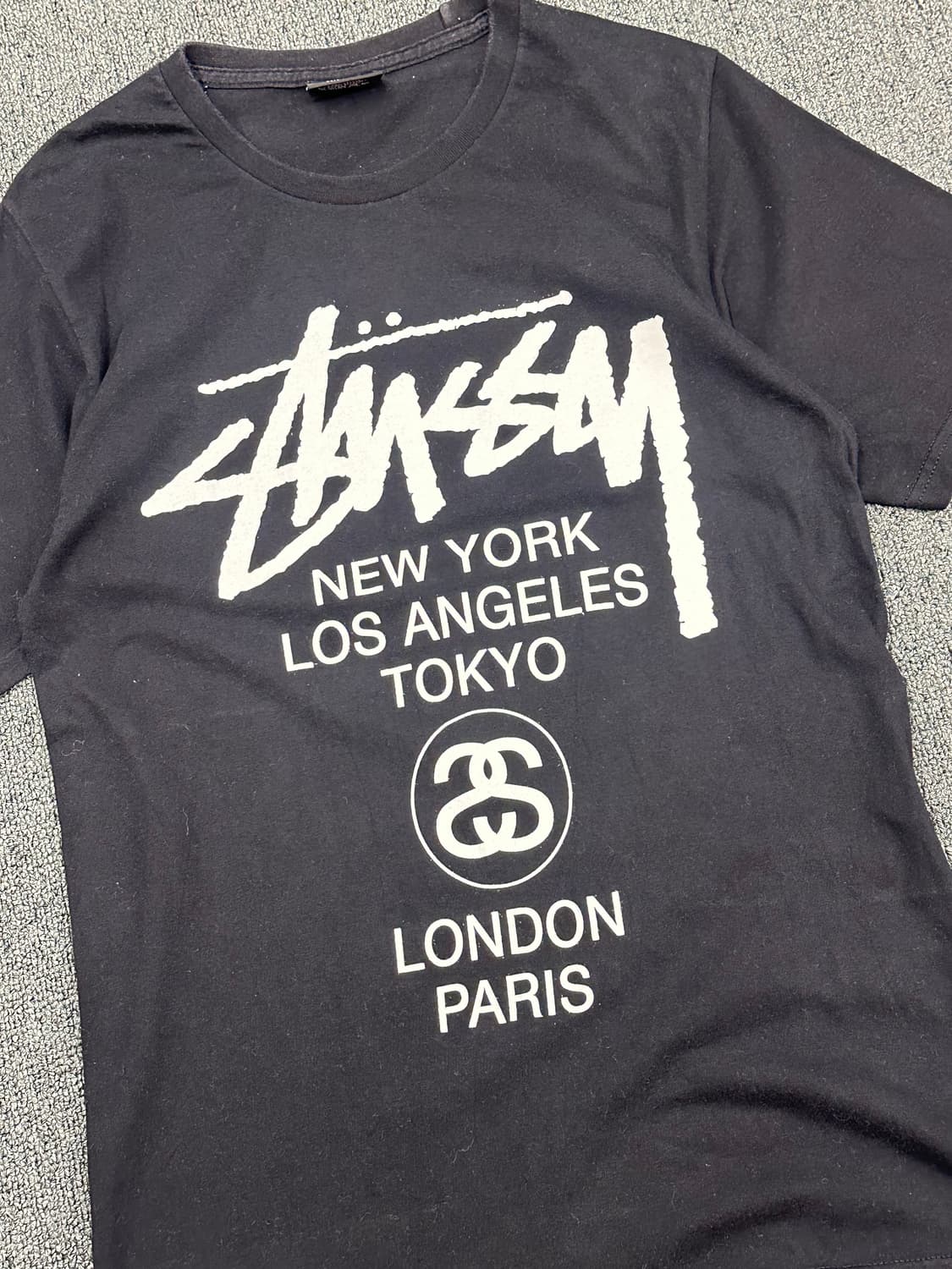 S)스투시 빈티지 월드투어 로고 반팔 상품이미지2