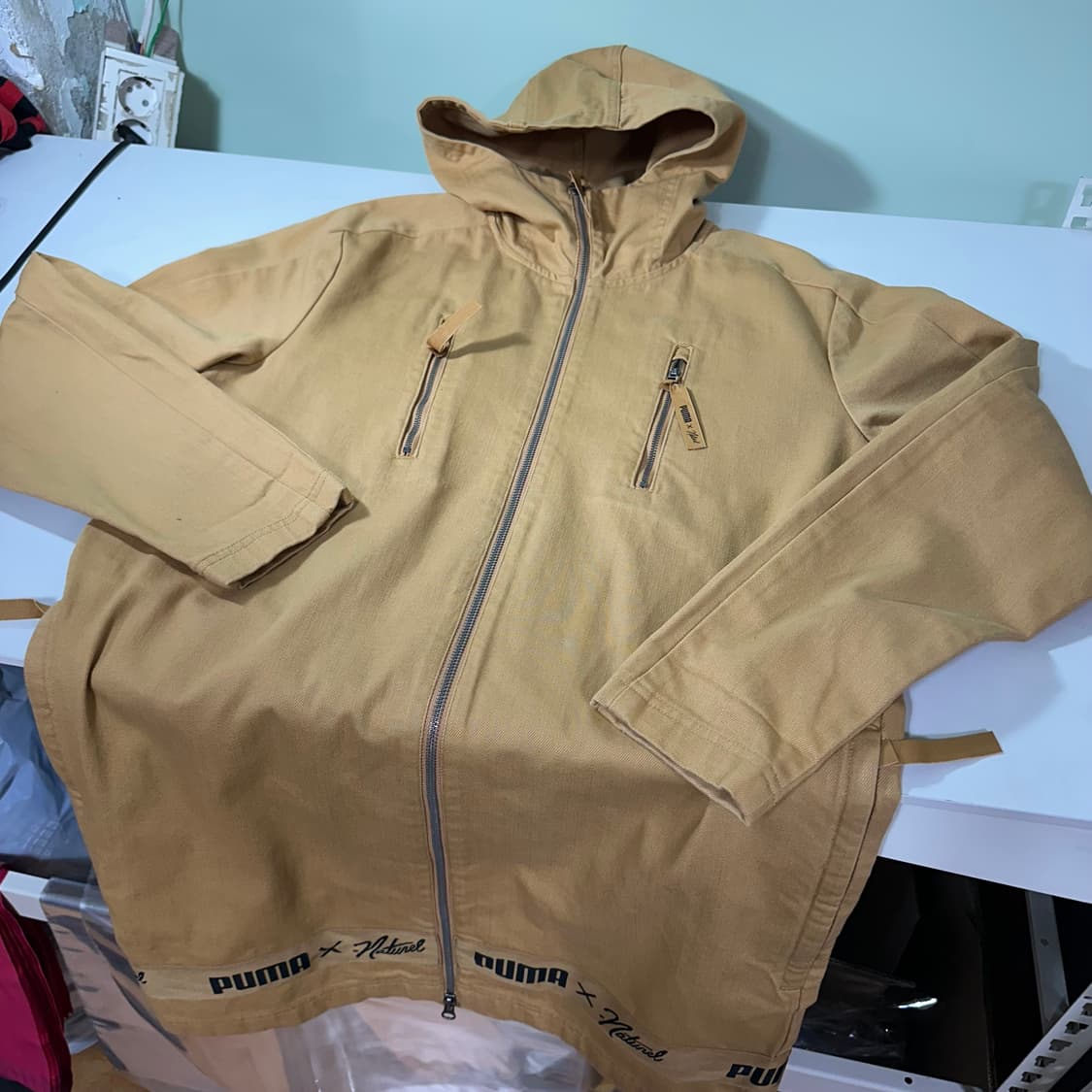 S 95 푸마 X natunel 딥베이지 투웨이 웜후드 야상자켓 상품이미지2