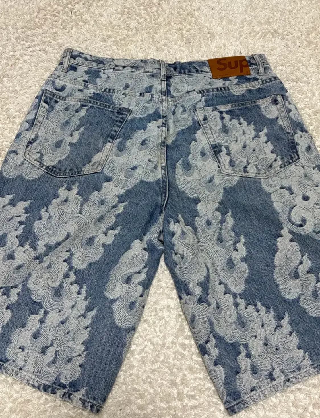 슈프림 플레임 자카드 데님 쇼츠 32 상품이미지3