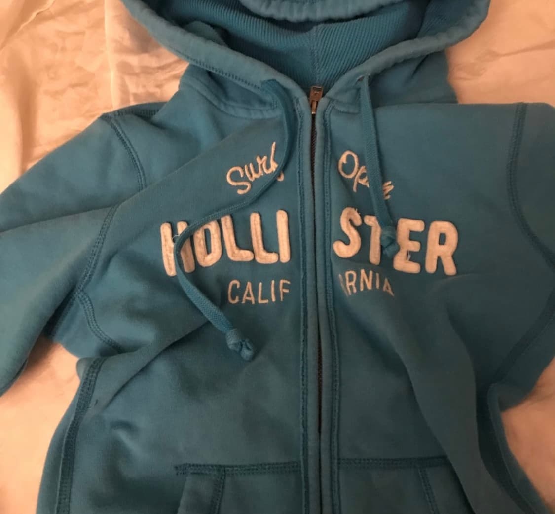 Hollister 홀리스터 슬림핏 스카이블루 기모 후드집업 상품이미지3