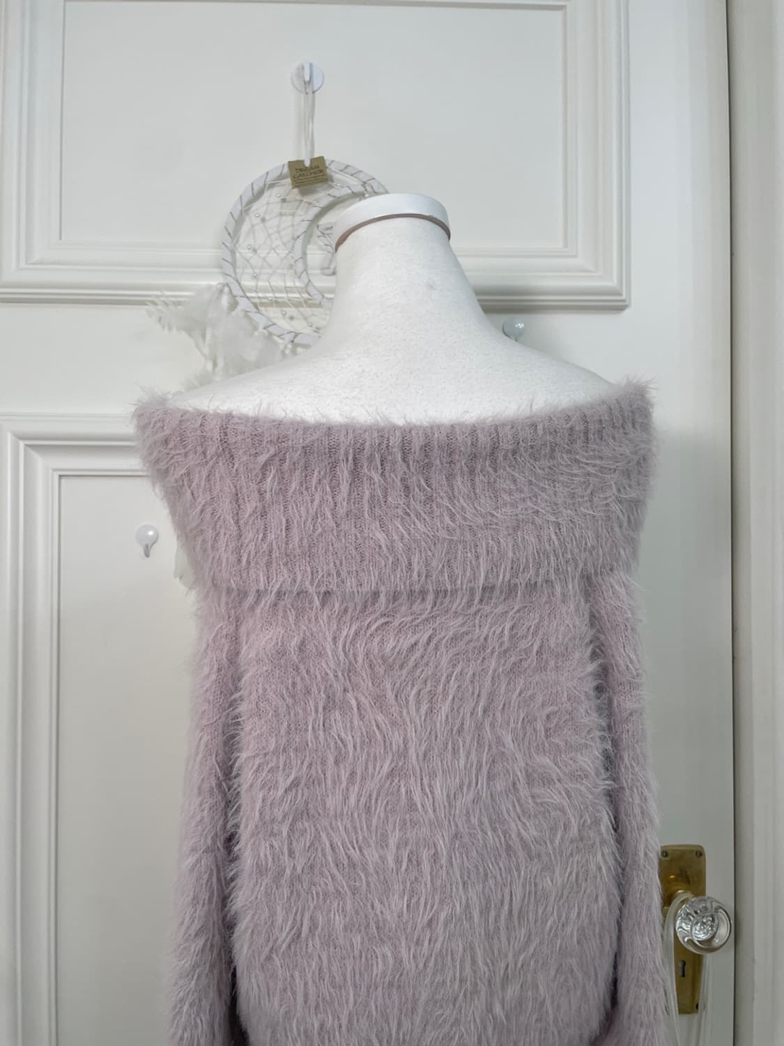 lavender shaggy off-shoulder basic sweat 상품이미지4