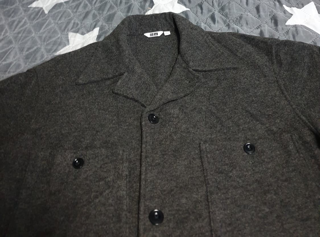 유니클로 U 울혼방 후리스 저지 오버 혜비 셔츠 모카브라운 (L) 상품이미지2