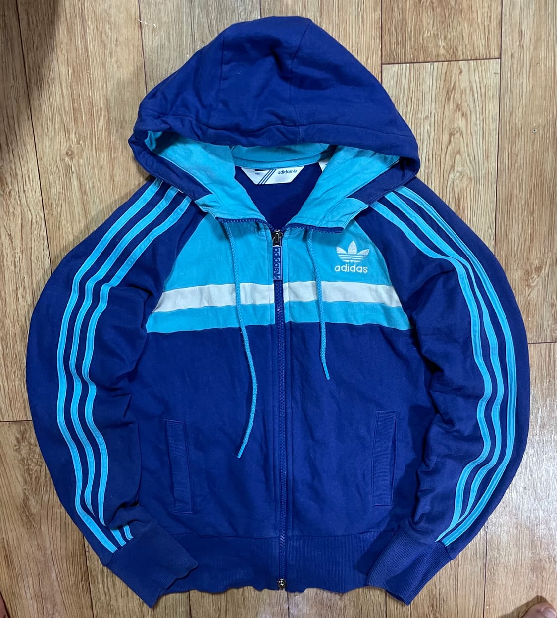 아디다스 퍼플 하늘 소라 후드집업 져지 85 대장 y2k 올드스쿨 상품이미지1