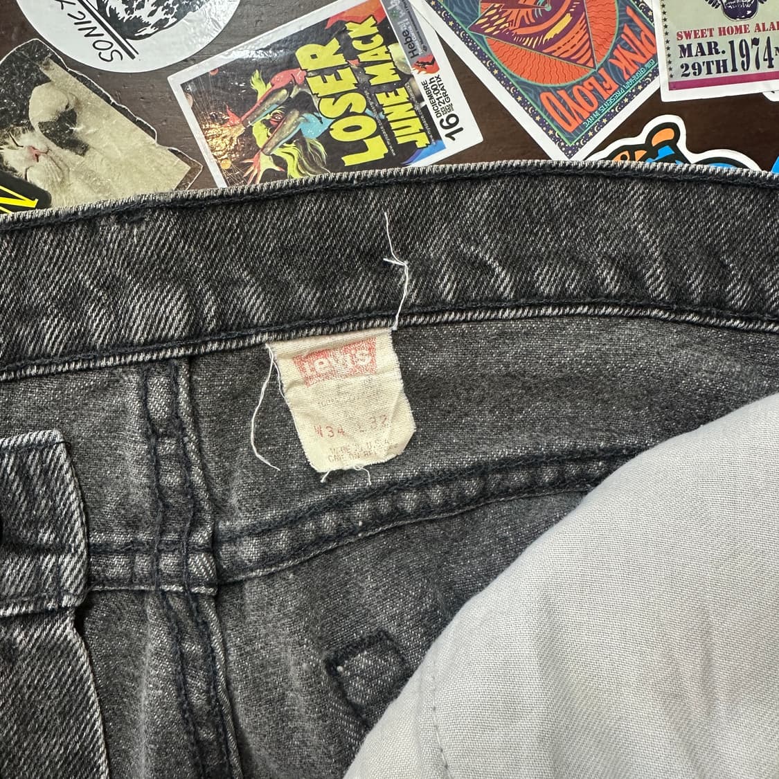 90s USA 리바이스 550 블랙 진 데님 팬츠 34 상품이미지7