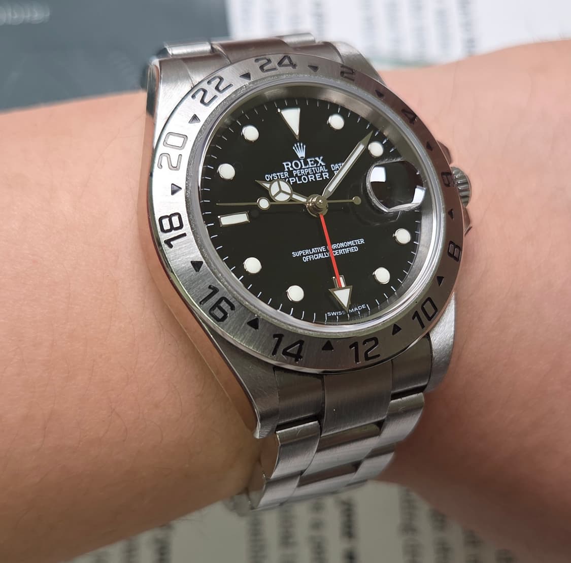 롤렉스 익스플로러2 Ref.16570 블랙다이얼 벤츠 핸즈 오토매틱  상품이미지10