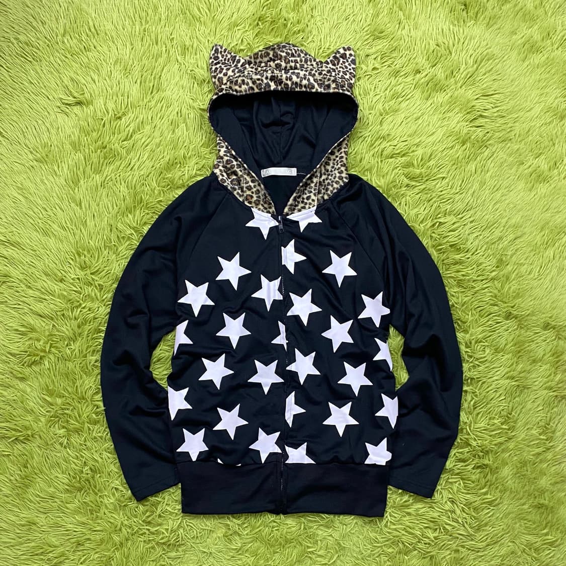 ACDC RAG 스타 프린팅 레오파드 캣 이어 후드 자켓 상품이미지1