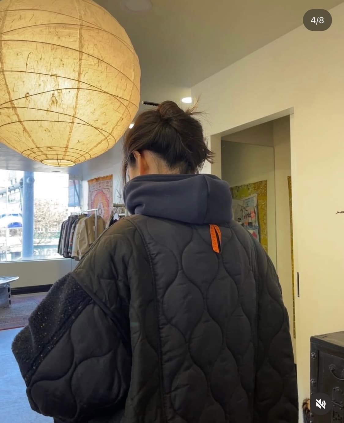 고트 패딩 롱 코트 네이비 상품이미지1