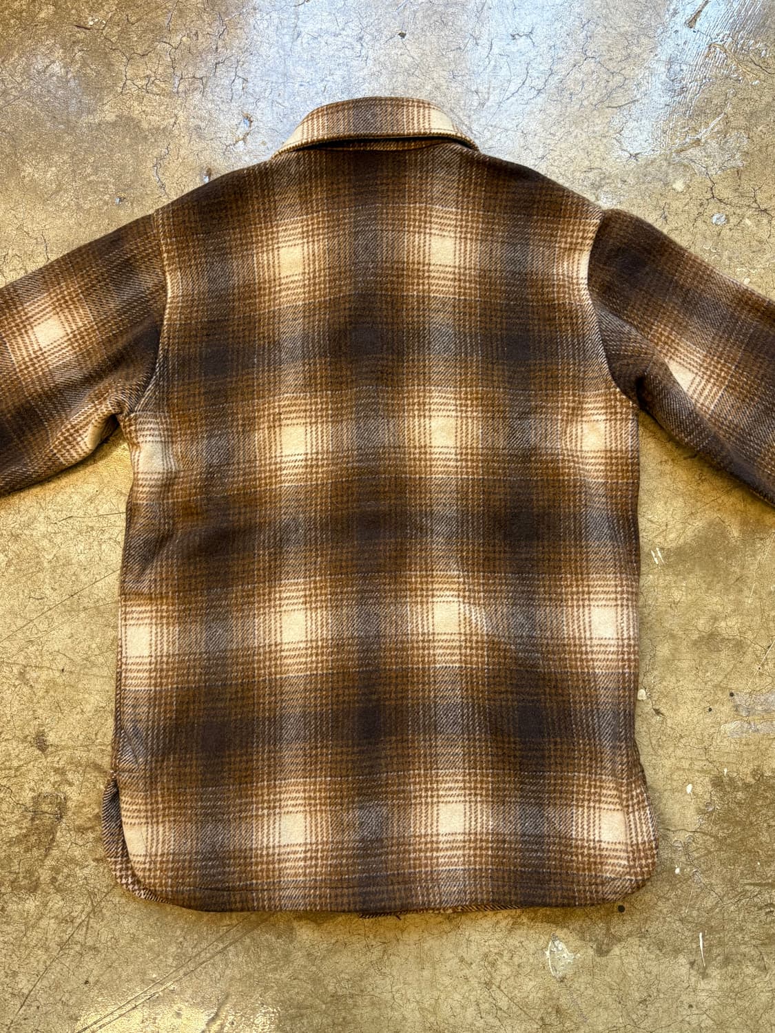 70-80s Mcgregor 섀도우 체크 울 셔츠 재킷 상품이미지5