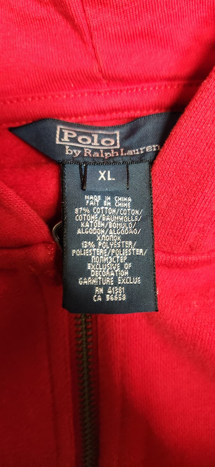 폴로 레드 후드집업 xl 상품이미지2