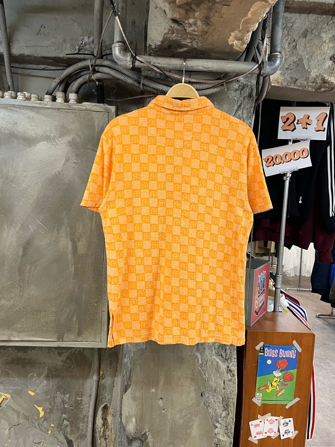 미스치프 체크 타월 반팔 셔츠 오렌지 #csz3665 상품이미지2