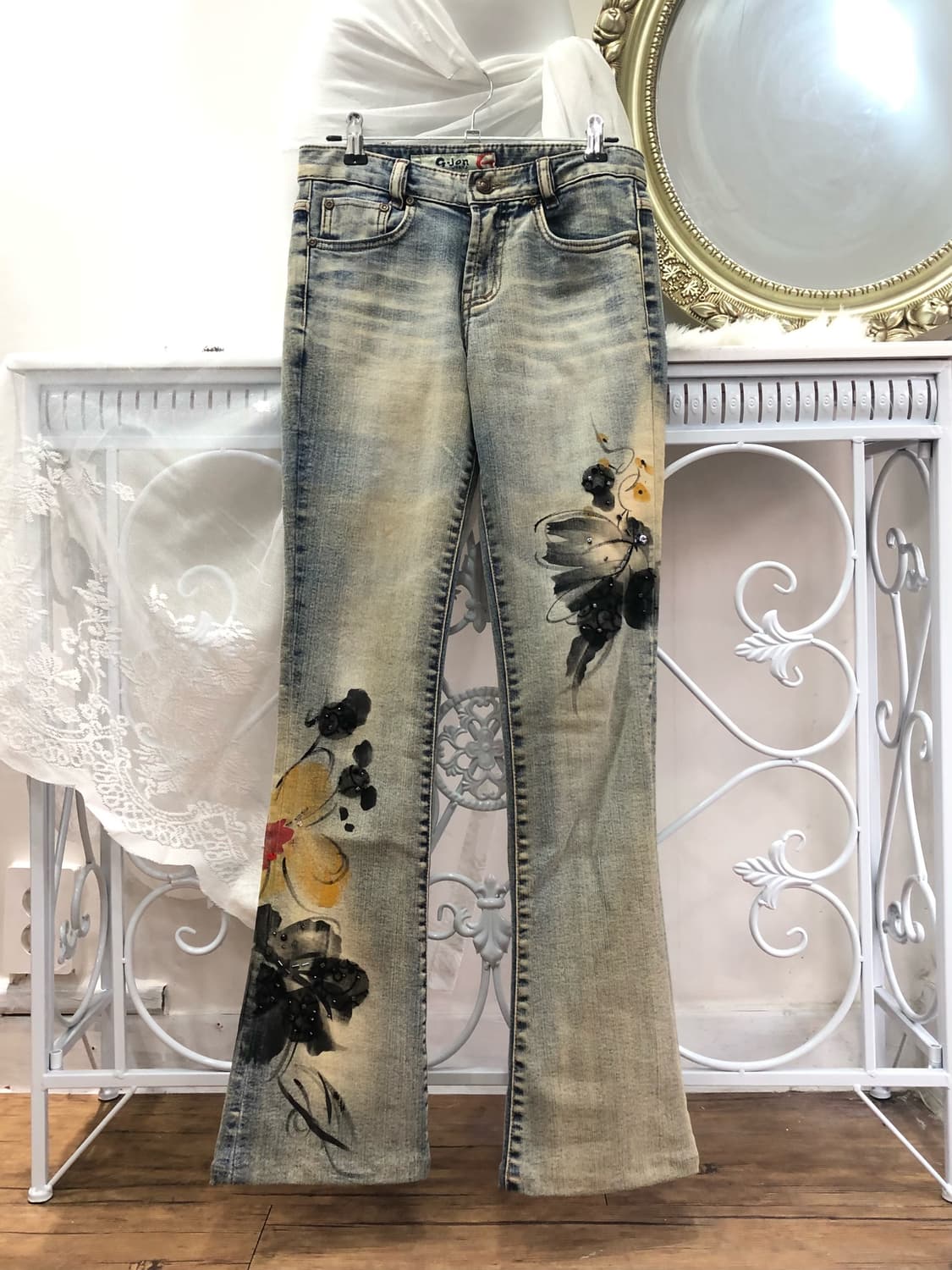 oriental drawing denim bootcut pants 상품이미지1