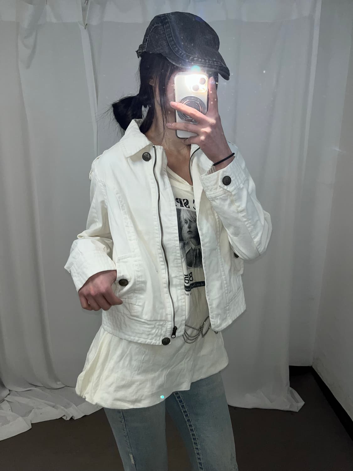 00‘s 화이트 코튼 자켓 상품이미지7