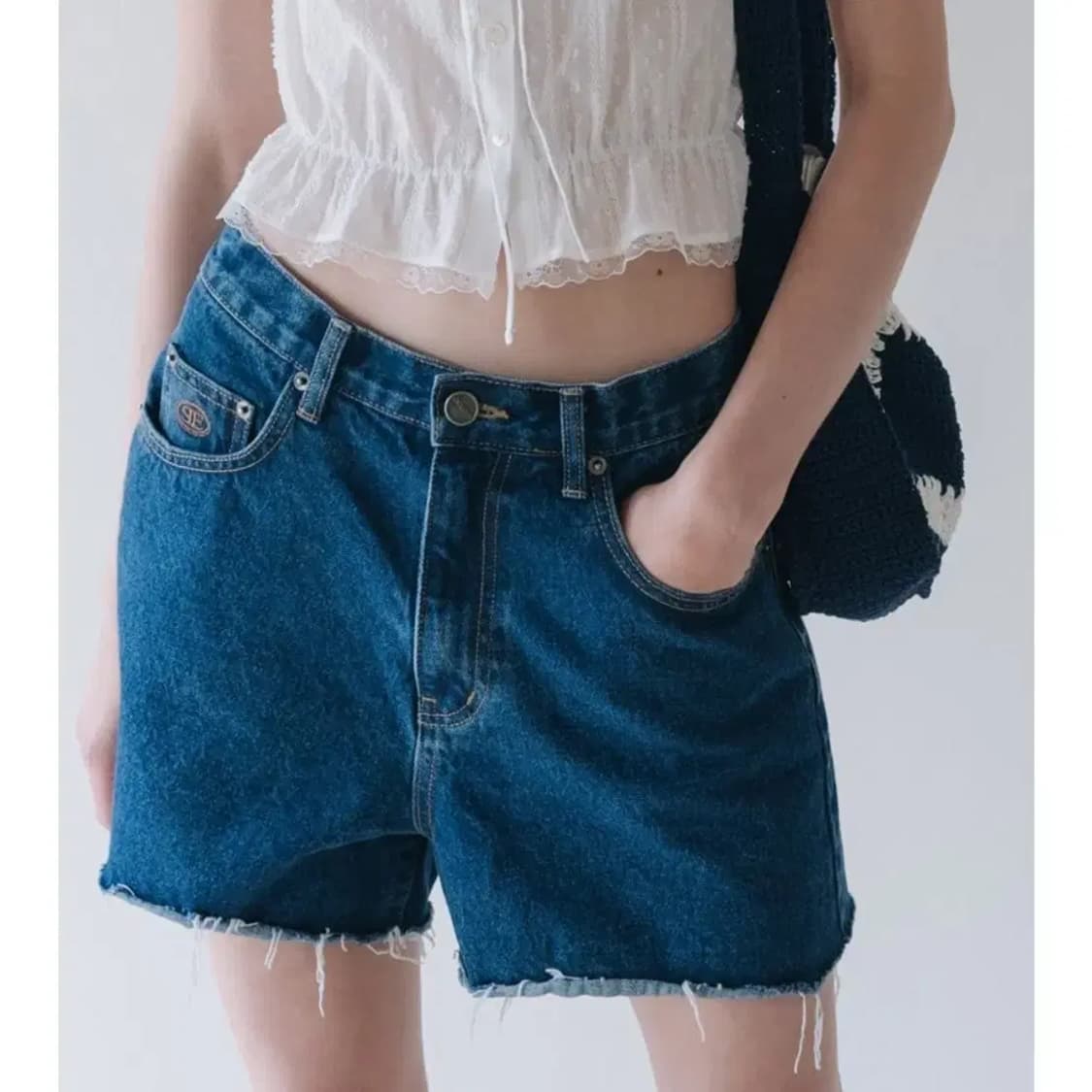 시엔느 데미지 데님 반바지 상품이미지1