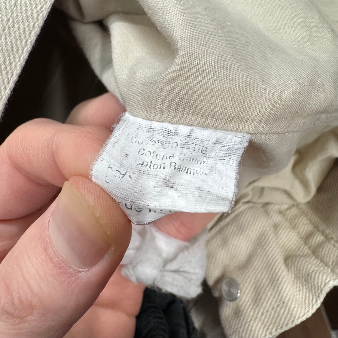 90s ITA VINTAGE 데님 트러커자켓 전면 투포켓 포인트 아이보리 상품이미지7