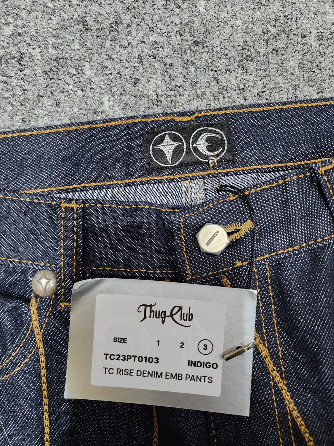 떠그클럽 체인 스티치 인디고 데님 팬츠 청바지 3사이즈 상품이미지5