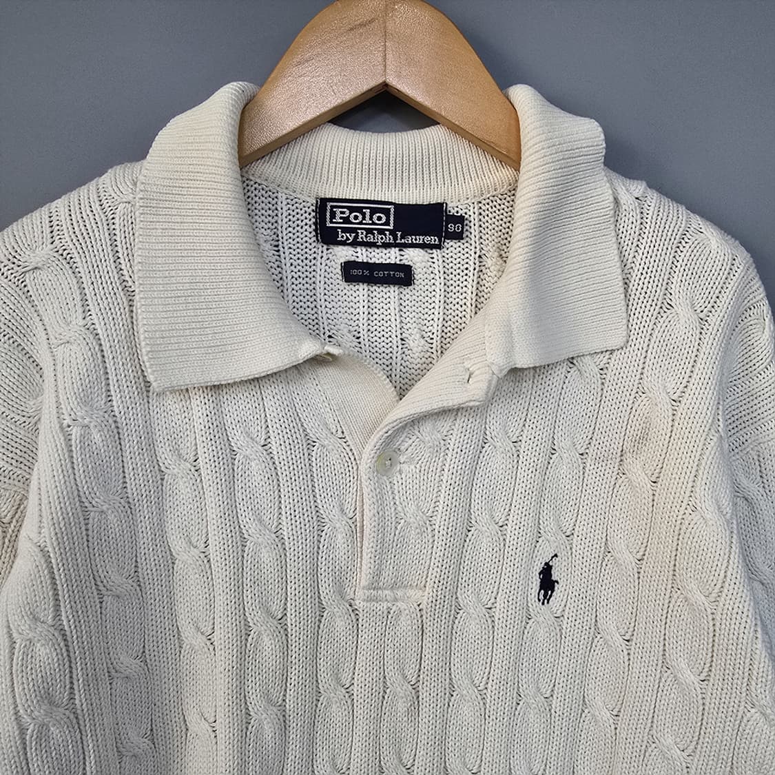 폴로 랄프로렌 케이블 카라 니트 아이보리 90 상품이미지2
